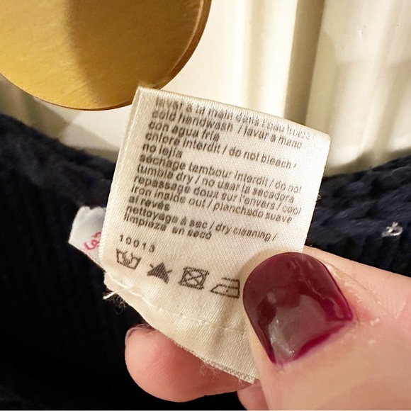 Paul & Joe Sister Isaac Navy Asymmetric Zip Front Chunky Knit Cardigan Sweater - Picture 4 of 11